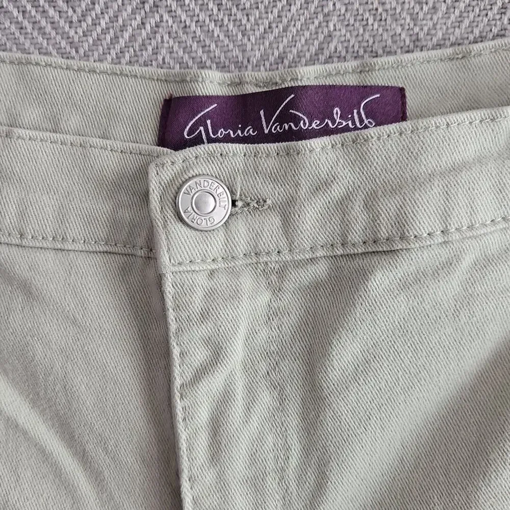 Gloria Vanderbilt Jeans Women's Size 16 Light Wash Olive Amanda Straight Stretch